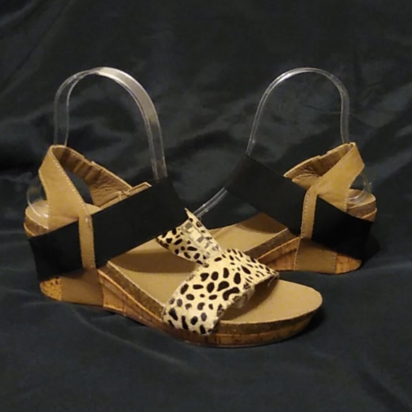 Corkys Other - Corky's Cheetah Print Zap Wedge Sandals